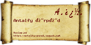 Antalfy Árpád névjegykártya